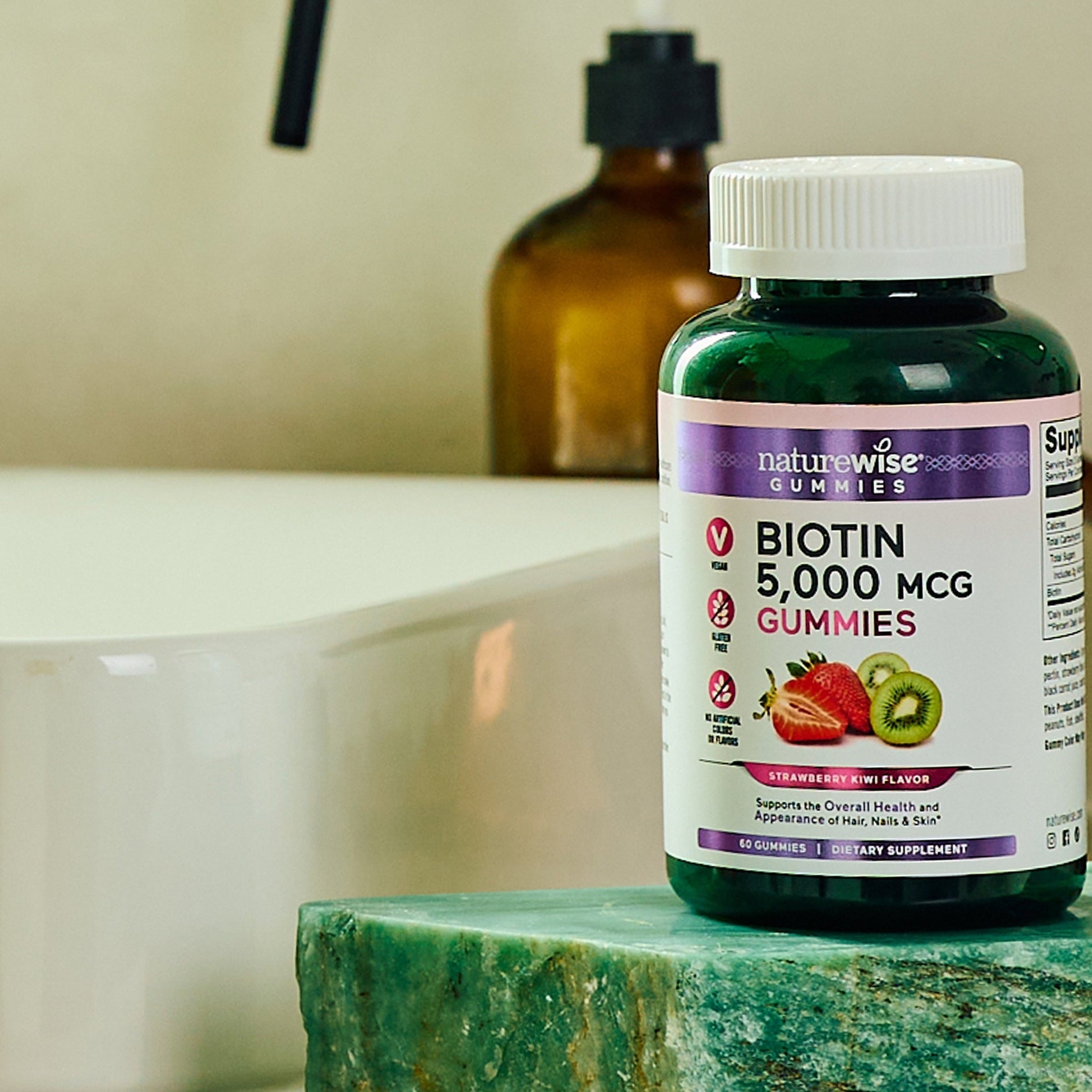 Biotin gummies on counter