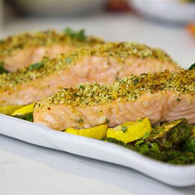 One-Pan Herb-Crusted Salmon and Vegetables