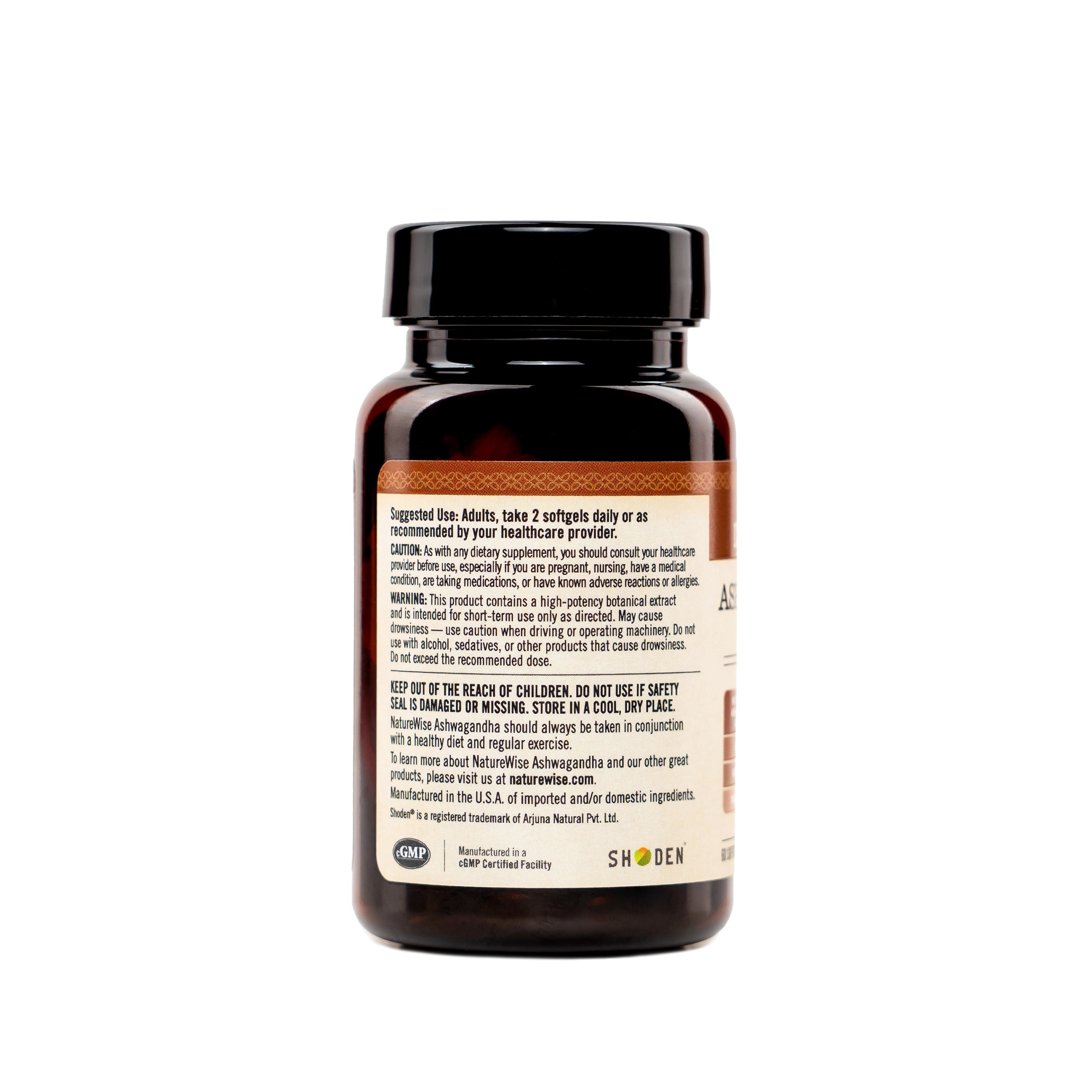 NatureWise supplement bottle with suggested use label on a white background