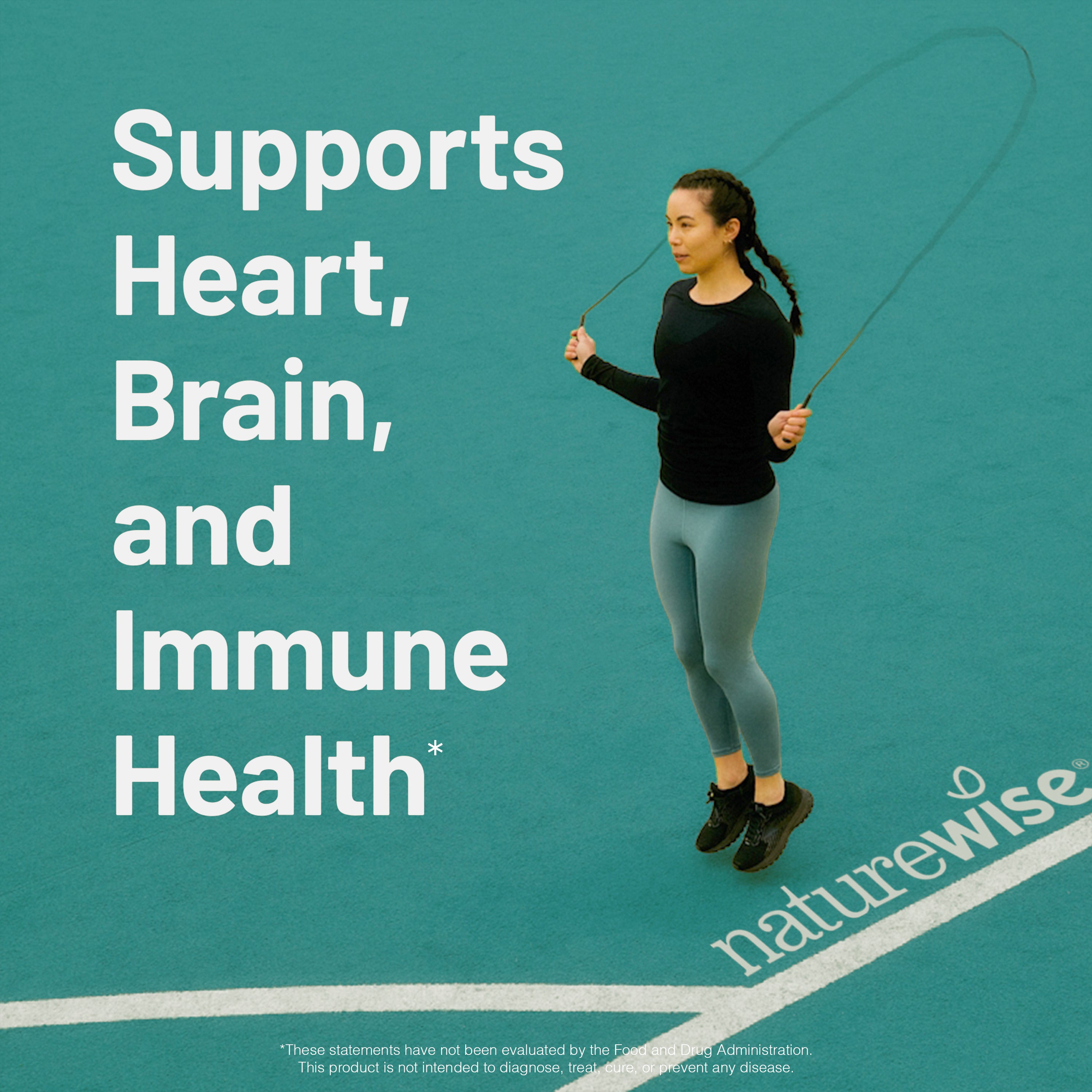 Person jumping rope with text about health benefits on a teal background