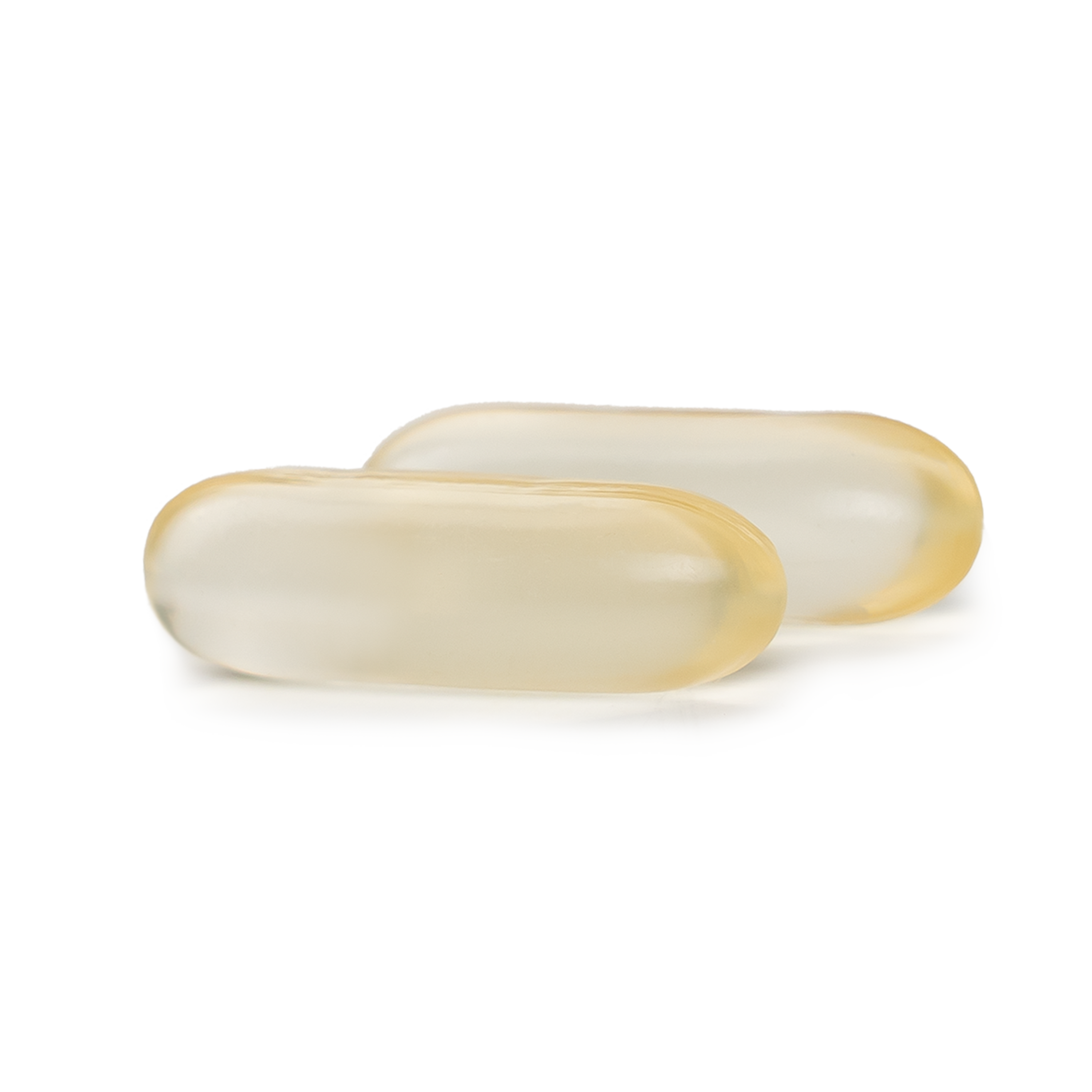 Two beige NatureWise Algae Vegan Omega 3 softgels on a blank background