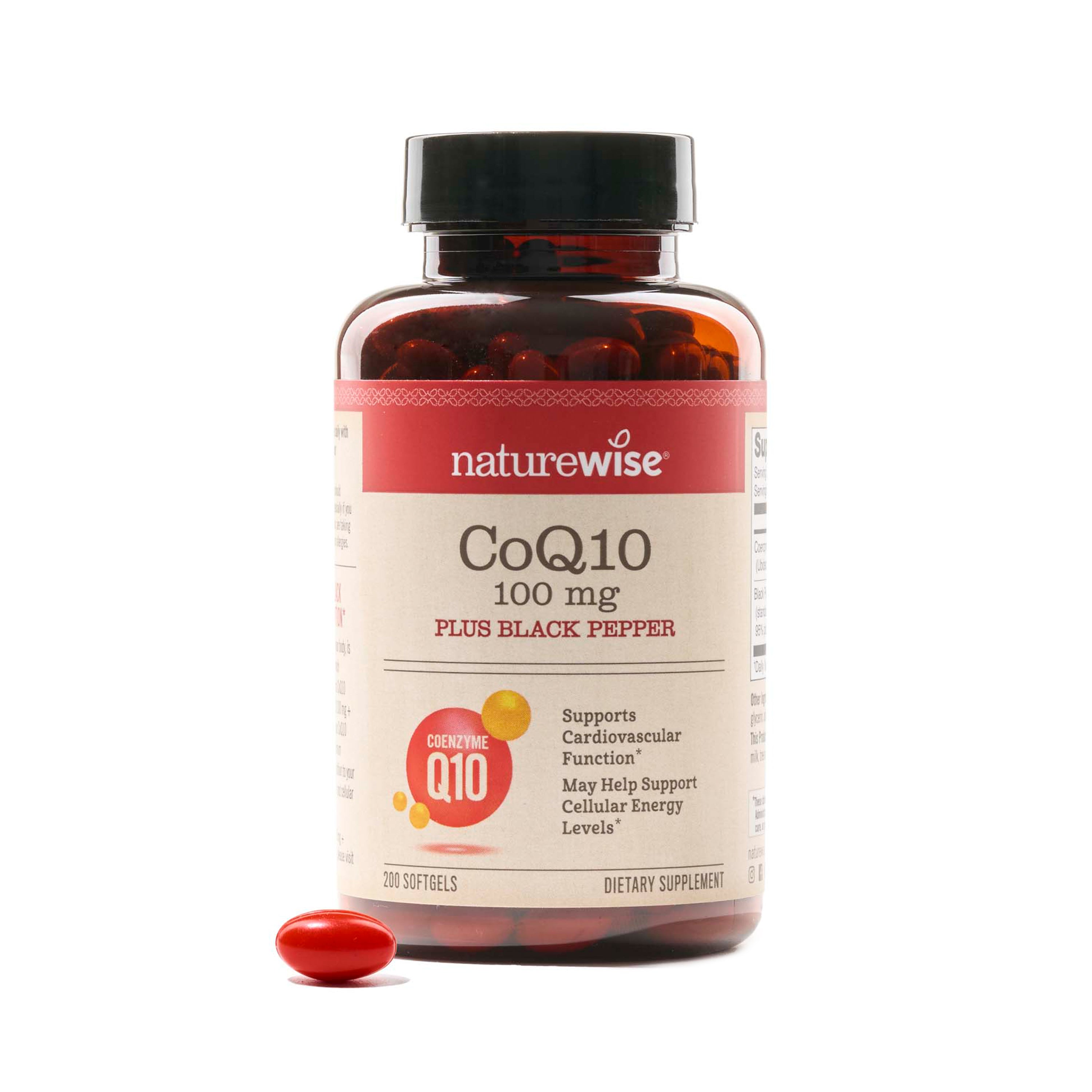 NatureWise CoQ10 Plus Black Pepper 200 mg 200 Softgels