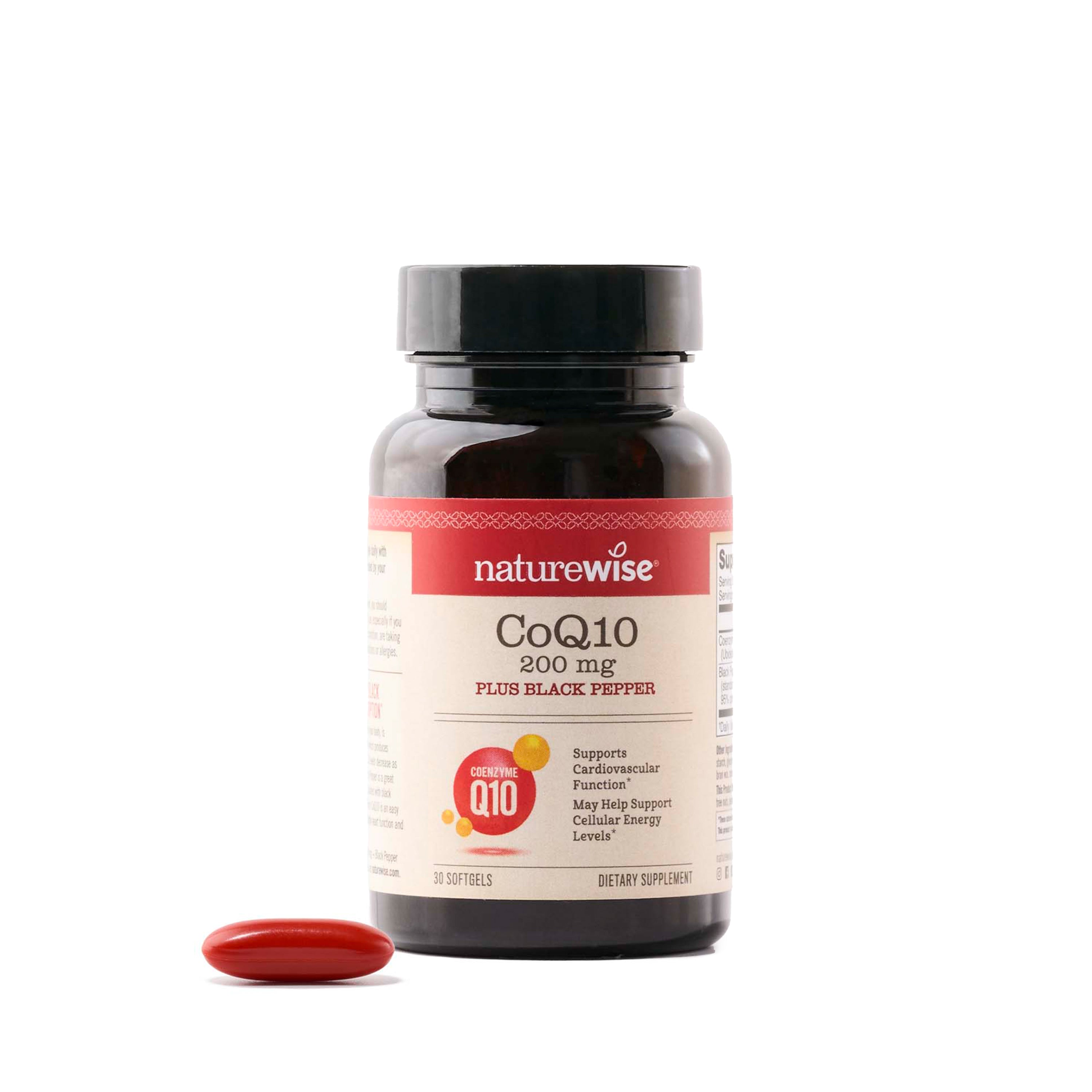 NatureWise CoQ10 Plus Black Pepper 200 mg 30 Softgels