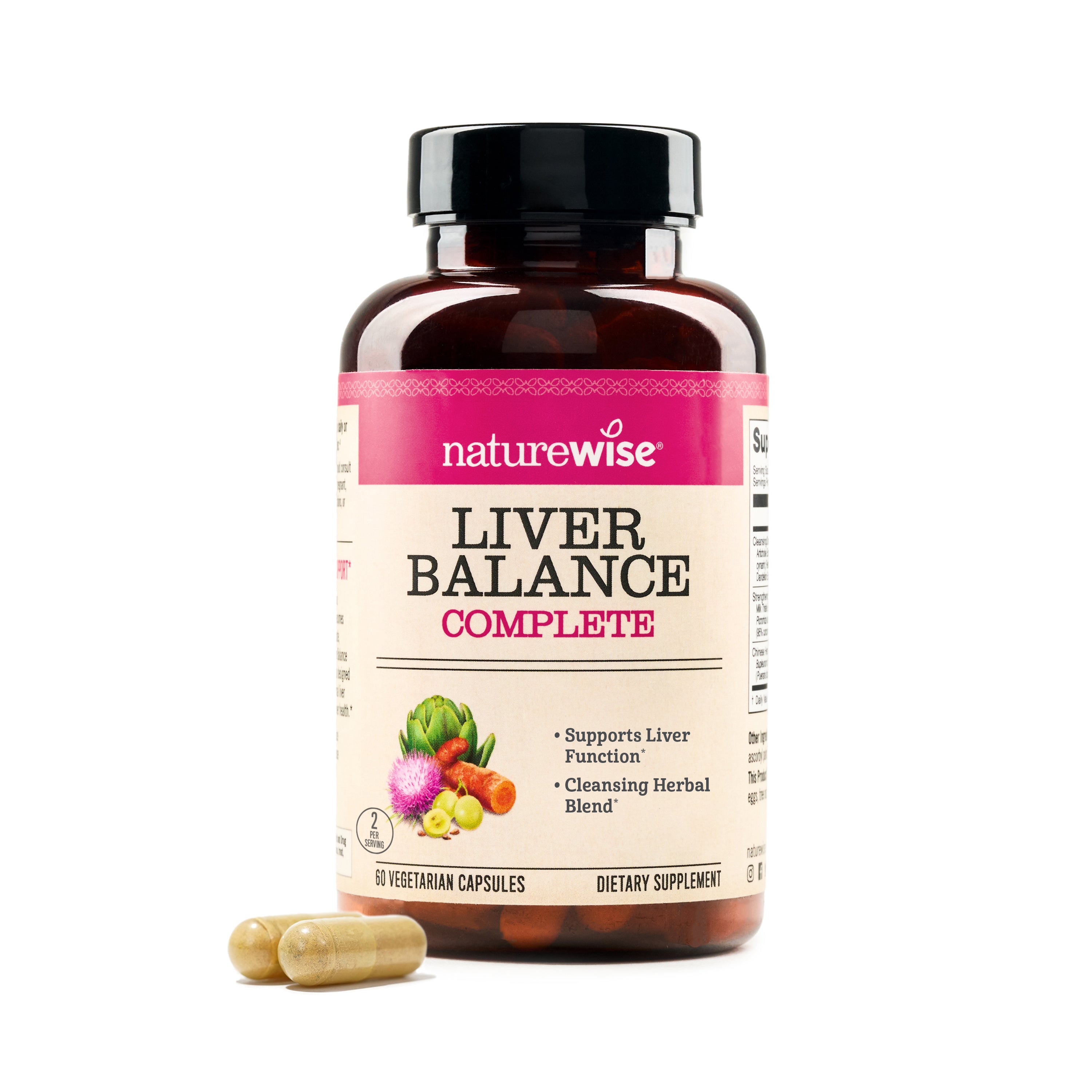 NatureWise Liver Balance Complete supplement bottle on a white background