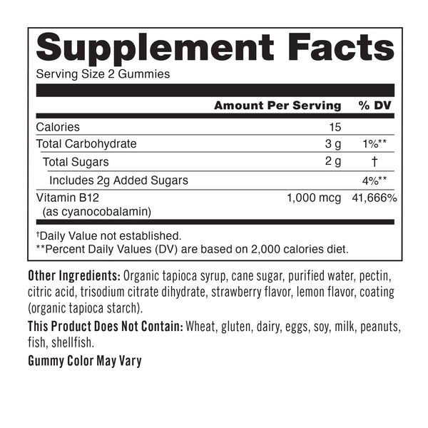 Vitamin B12 Gummies - 1,000 mcg