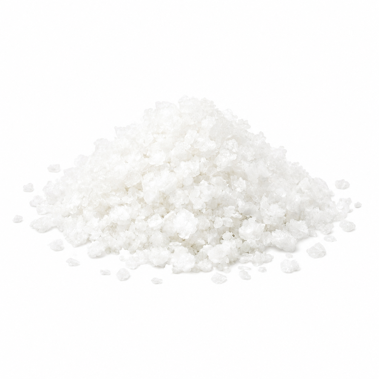 A small mound of MSM on a clean white background.