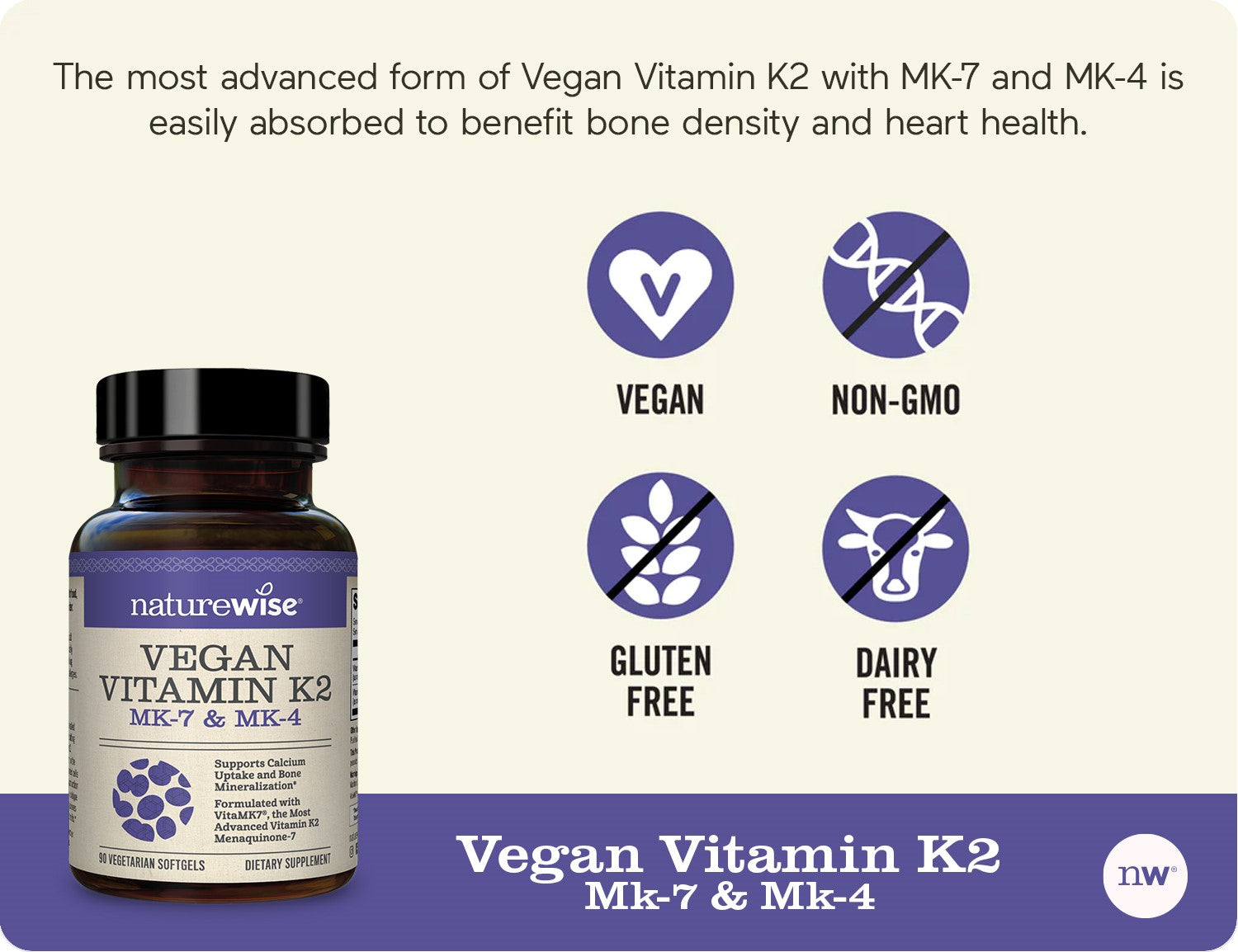 Vegan Vitamin K2 with VitaMK7®- 90 Softgels