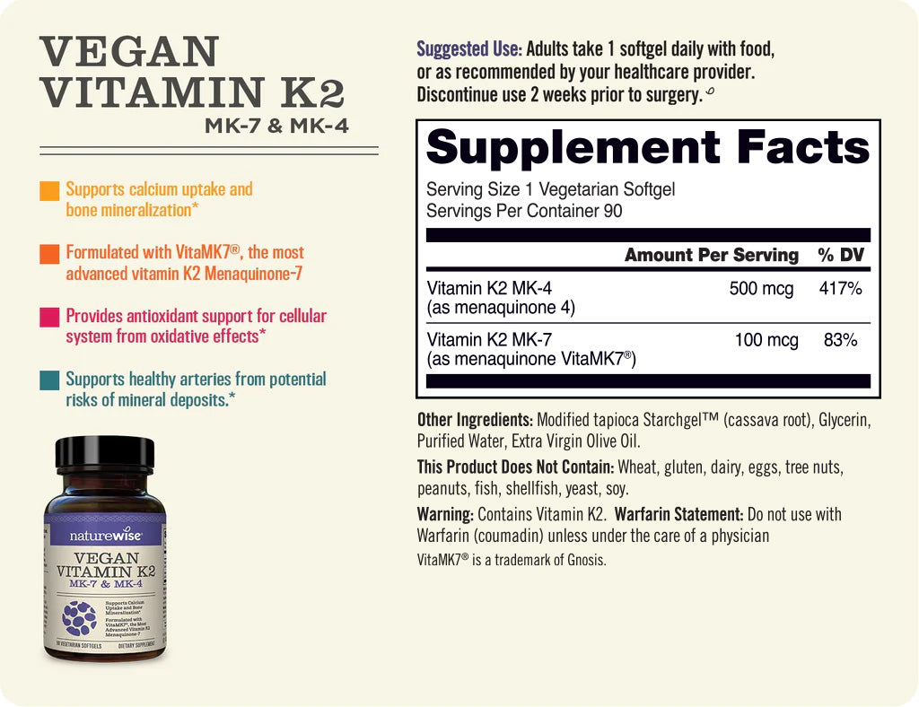 Vegan Vitamin K2 with VitaMK7®- 90 Softgels
