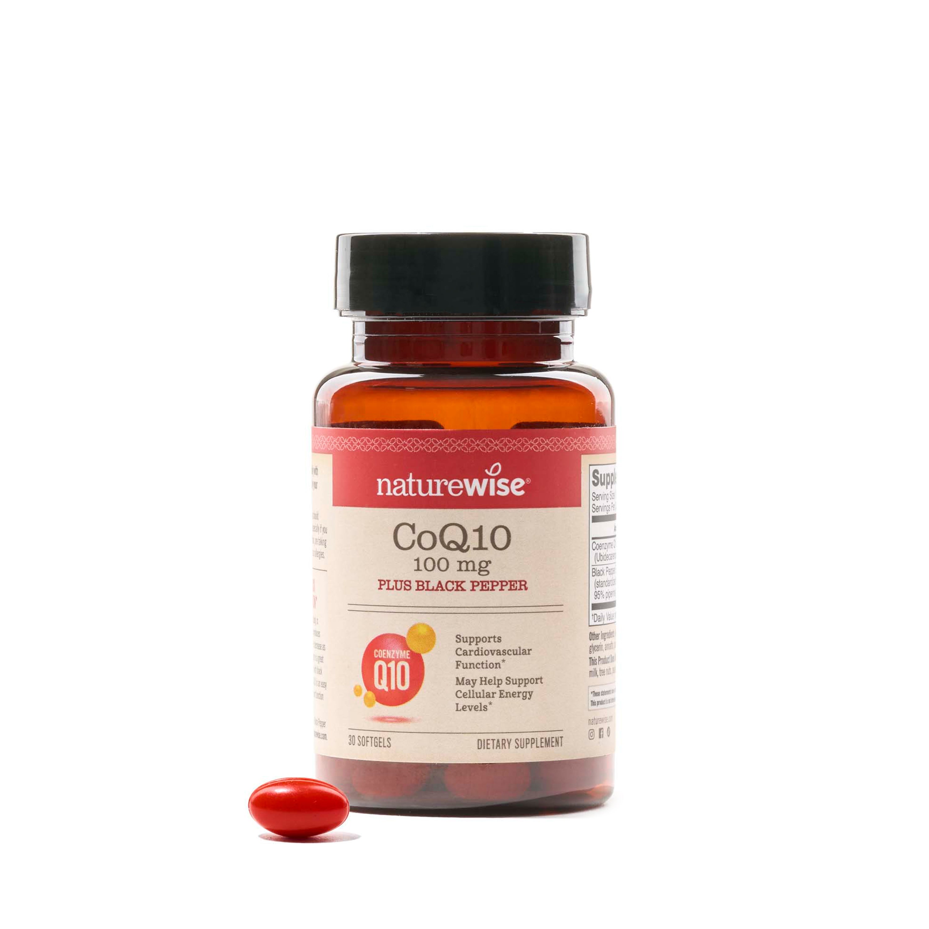 NatureWise CoQ10 Plus Black Pepper 100 mg 30 Softgels