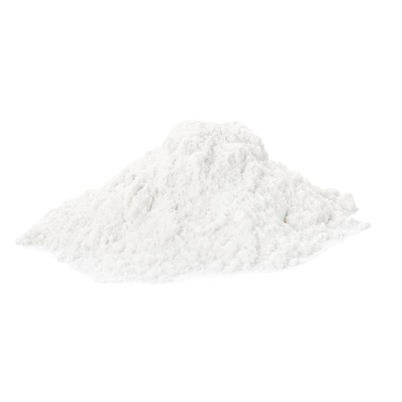 L-theanine in a pile of white powder on a white background
