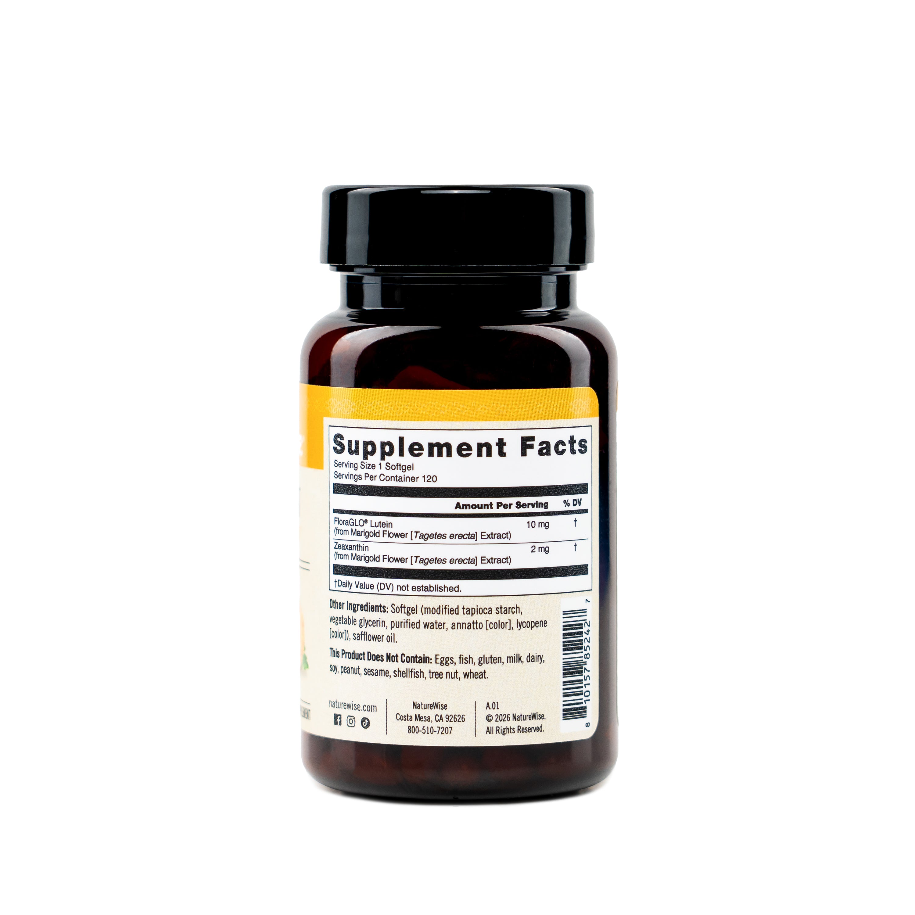 Naturewise Lutein with FloraGLO bottle with supplement fact label