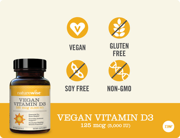 Vegan Vitamin D3 5,000 IU badges 