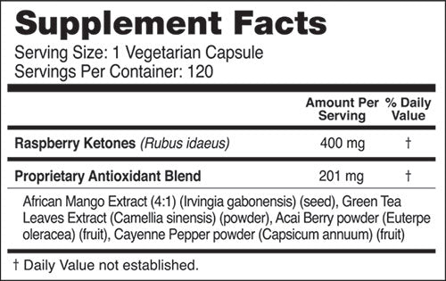 Raspberry Ketones Plus+ Sup Facts 