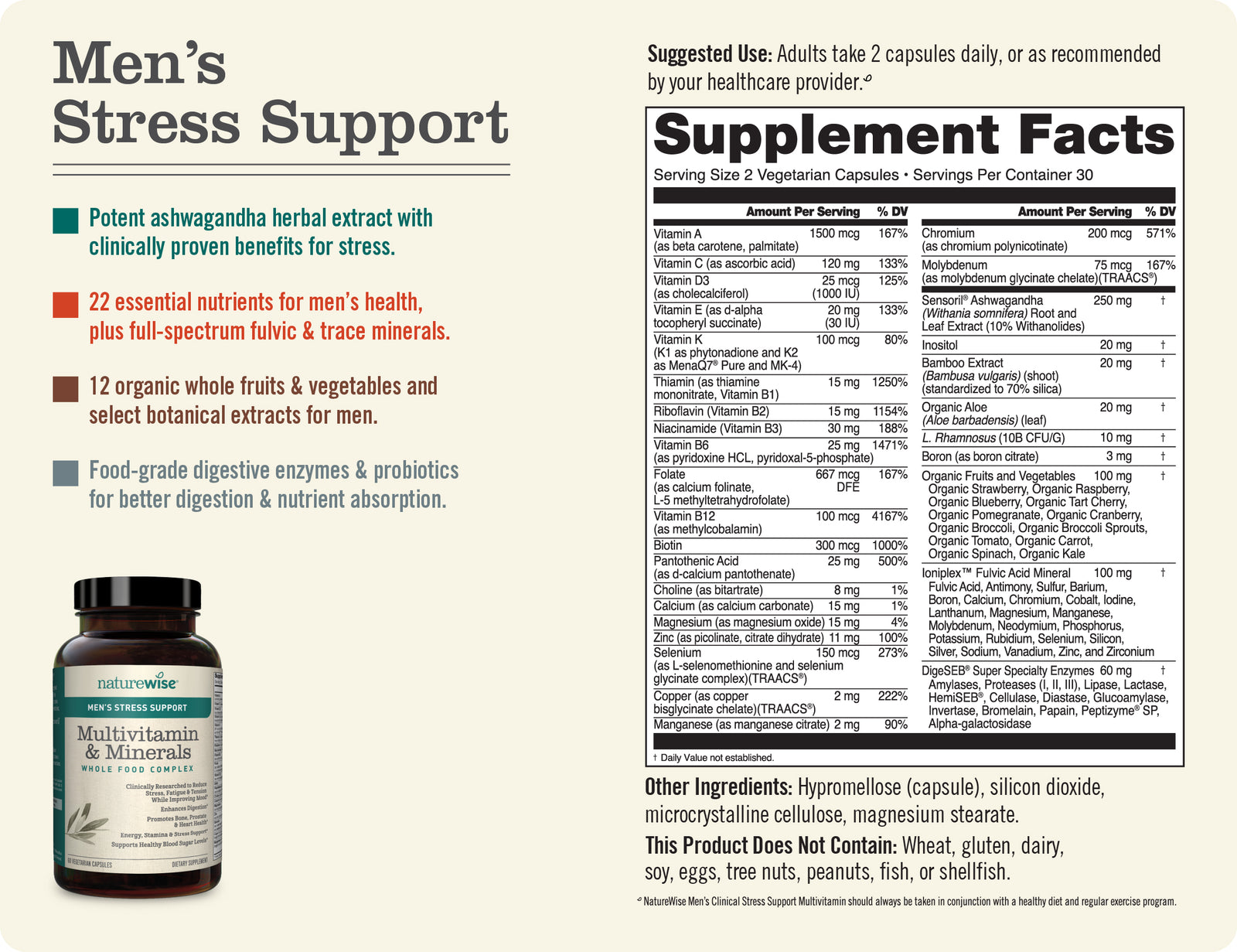 Men's Multivitamin with Stress Support Sup Facts June 22