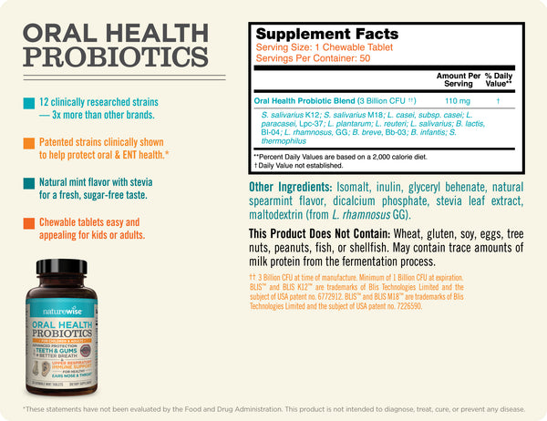 Oral Health Probiotics Sup Facts 